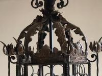 Lantern Iron Brass Spanish 18th Century Octagonal Pierced Coronets