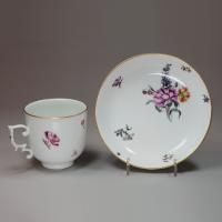 Meissen coffee cup and saucer, circa 1760 