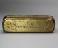 Dutch brass and copper tobacco box, 18th century