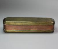 Dutch brass and copper tobacco box, 18th century