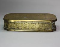 Dutch brass and copper octagonal tobacco box, 18th century