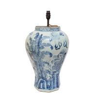 Lamp Table Chinese Porcelain Vase Blue and White Dragon Upcycled