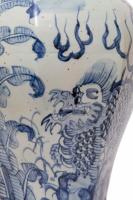 Lamp Table Chinese Porcelain Vase Blue and White Dragon Upcycled