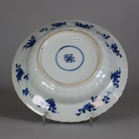 Chinese moulded blue and white deep dishes, Kangxi (1662-1722)