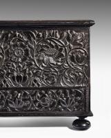 Late 17th/Early 18th Century Batavian Carved Ebony Casket