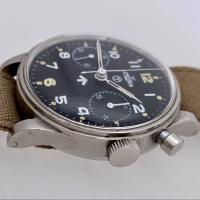 Lemania Navy pilot's chronograph img6 brown strap