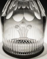 A Slice and Flute Cut Glass Georgian Spirit Decanter Engraved with the Prince of Wales Feathers