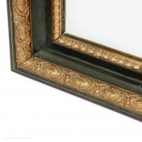 Mirror Neoclassical Green Lacquerwork Woodgrain Original Bevelled Plate Ormolu