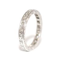 Handmade Diamond Eternity Ring c.1960 size M 1/2