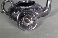 English Staffordshire Pottery Black Small Teapot & Cover