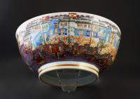 Chinese porcelain famille rose Hong Bowl with the USA flag