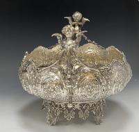 Sterling silver rose bowl cherub
