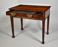 Chippendale period mahogany writing table with original gilt brass handles, c.1780