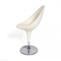 Chair Swivel Bar Stool White Plastic Chrome Italian Stefano Giovannoni Magis