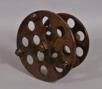 S/4419 Antique Treen 19th Century Birch Two Tier Egg Stand