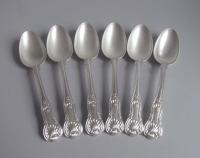 An exceptionally fine set of six George IV Hourglass Dessert Spoons made in London in 1823 by William Eley & William Fearn
