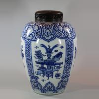 Chinese blue and white ovoid jar, Kangxi (1662 - 1722)