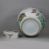 Chinese famille verte ginger jar and cover, Kangxi (1662-1722)