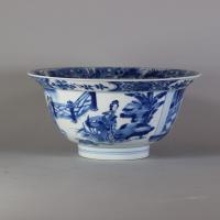 Chinese blue and white klapmuts bowl, Kangxi (1662-1722)