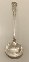 Francis Higgins hourglass silver soup ladle 1859