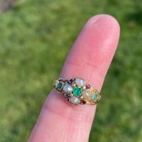 Georgian Emerald Pearl & Ruby ring c.1810