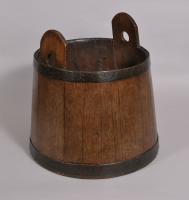S/4440 Antique 19th Century Staved Oak Decorator's Bucket