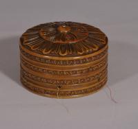 S/4448 Antique Treen 19th Century Sycamore Silk Reel Box