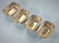 Set of 4 Sterling Silver Rectangular Salts by Emes and Barnard. London 1809