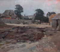 James William Booth "Thorpe's Farm, Scalby, Scarborough" Yorkshire, oil painting