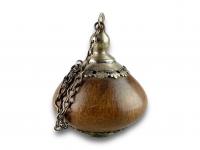 Small silver mounted fruitwood snuff flask. South American, 18th century