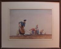 George Soper "The Farmhands" watercolour
