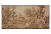 Tapestry Aubusson Sporting Woodland Stag Deer Hunting Dog Massive