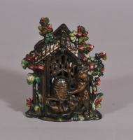 S/4464 Antique 19th Century Cast Iron Cottage Money Box
