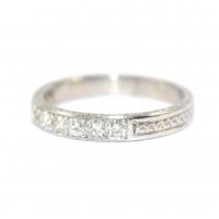Art Deco Diamond Half Eternity Ring c.1940 size M