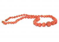 Victorian Carved Coral Beads c.1880