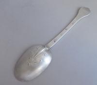 Charles II An extremely fine & rare Charles II Lace Back Trefid Spoon made in London in 1682 by Lawrence Coles