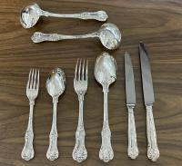 Queens pattern silver cutlery flatware set Goldsmiths and Silversmiths Co