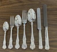 Kings pattern silver cutlery flatware service  