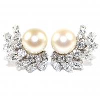 Pearl & Diamond Spray Earrings