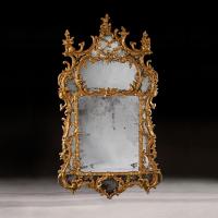 Exceptional Mid 18th Century George II Carton Pierre Gilt Mirror in the Manner of John Linnell