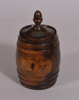 S/4486 Antique Treen 19th Century Lignum Vitae Tobacco Jar