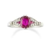 A French Art Deco Ruby and Diamond Ring, Circa 1920
