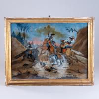 Early 18th Century Augsburg Reverse Glass Painting