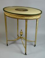 An Adam period oval painted centre table, c.1780
