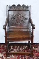English Oak Wainscot Chair, circa 1680
