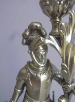 An important pair of Silver Gilt Figural cast candlesticks made in London in 1847 by Charles, Thomas & George Fox