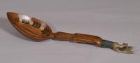 S/4517 Antique Treen 19th Century Scandinavian Birch Spoon