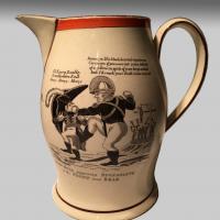 antique 19th century creamware pottery jug