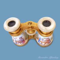 A Superb Pair ofFrench Enamel and Gilt Brass Opera Glasses, circa 1880-1900