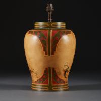 A Large Lacquer Chinoiserie Vase as a Lamp